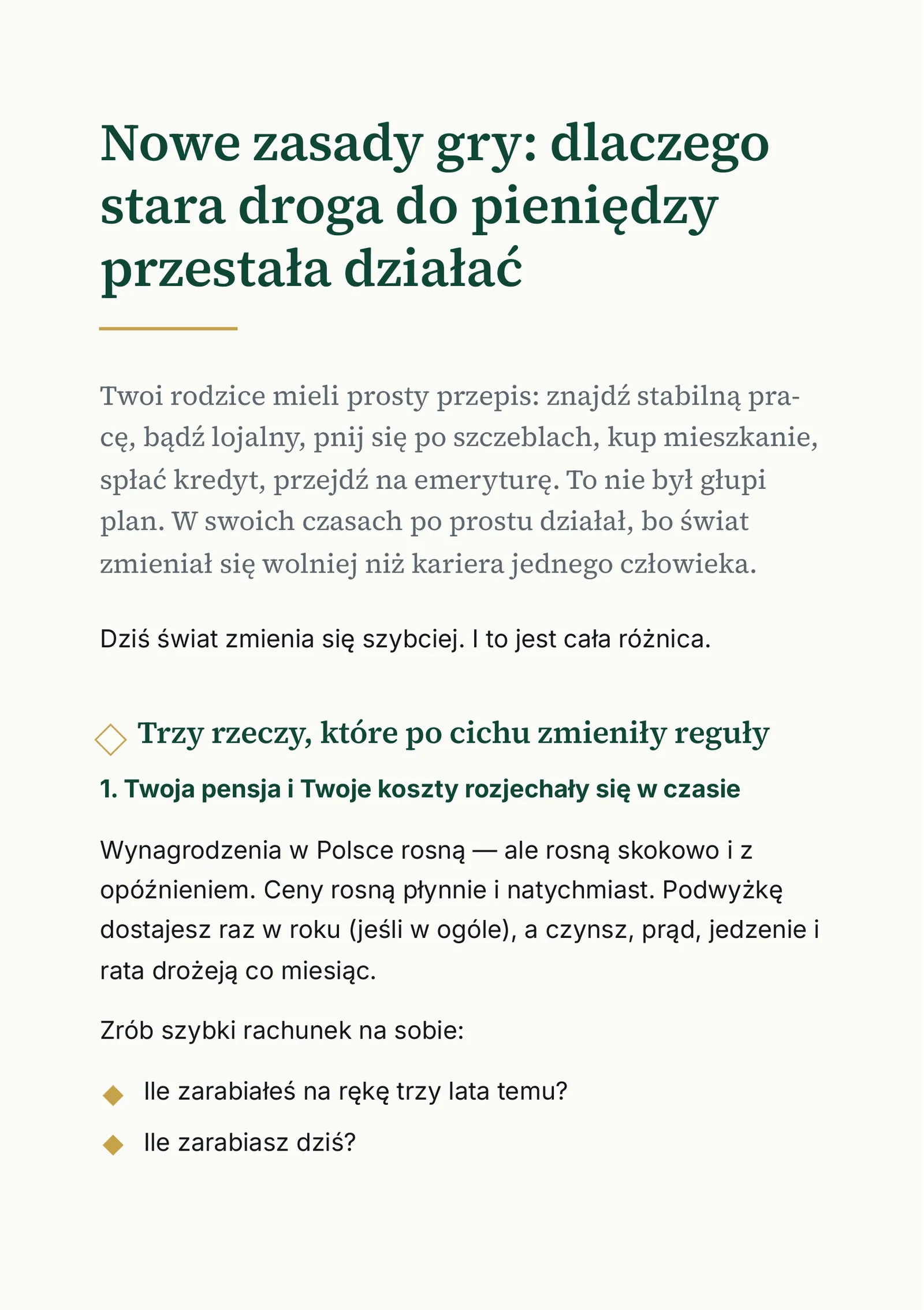 Rozdział 1 — Nowe zasady gry
